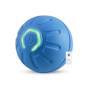 foodie puppies automatic rolling smart led ball for cats kittens and puppies - dotted led ball with tail amp bird sound  rechargeable 2mode obstacle avoiding interactive chasing toy size 5cm