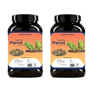 foodie puppies bird food for big parrots 2 kg  mix seeds  premium natural and healthy  daily birds food big parrot 1 kg - pack of 2