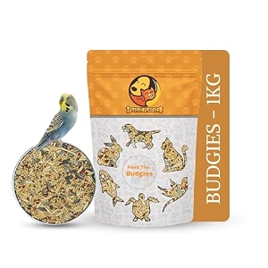foodie puppies bird food for budgies - 1kg purple pouch natural amp healthy premium mix seeds canary yellow proso sunflower browntop pearl oats niger  daily birds food seeds  all life stages