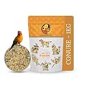 Foodie Puppies Bird Food for Conures - (1Kg, Pouch) Mix Seeds for Parakeets, Parrots, Macaws, and Cockatoos | Fortified with Canary Seeds, Red Chillis, Peanuts, Yellow Proso, Sunflower &amp; Safflower