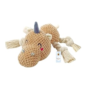 foodie puppies cotton filled rope plush squeaky toy - walrus for dogs  soft stuffed interactive cute sound teething dog toy  plush dog toys for small medium and large dogs