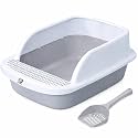 Foodie Puppies Cat Litter Tray with Scooper Semi-Enclosed Foot Step Tray for Cats & Kittens - (Step Grid, 57 x 40 x 24cm) | Perfect Starter for Toilet Training for Outdoor or Indoor (Xtra Large)