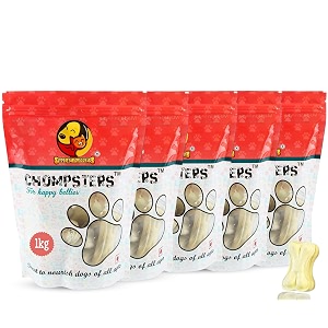foodie puppies chompsters rawhide pressed bone calcium treat for dogs - 2 inch 5kg  suitable for puppy and small dogs  best healthy dog bones to clean teeth and freshen breath