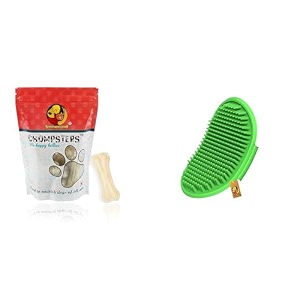 foodie puppies chompsters rawhide pressed bone calcium treat for dogs - 3inch 6 bones amp foodie puppies pet massage rubber bath glove- 1 piece soothing glove