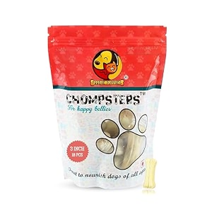 foodie puppy chompsters rawhide pressed bones for dogs  3 inch 18 bone chicken flavour dental chew treats for small dogs and puppy  delicious calcium snacks supports strong teeth amp healthy gums