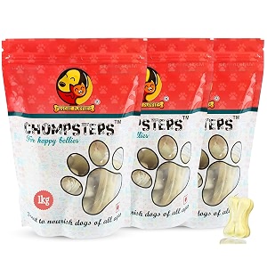 foodie puppies chompsters rawhide pressed bone calcium treat for dogs - 2 inch 3kg  suitable for puppy and small dogs  best healthy dog bones to clean teeth and freshen breath