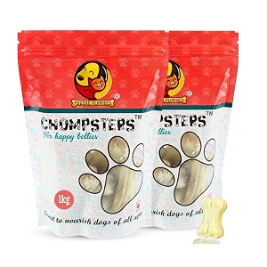 foodie puppies chompsters rawhide pressed bone calcium treat for dogs - 2 inch 2kg  suitable for puppy and small dogs  best healthy dog bones to clean teeth and freshen breath
