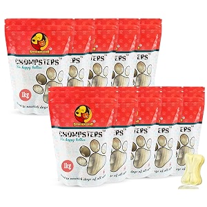 foodie puppies chompsters rawhide pressed bone calcium treat for dogs - 2 inch 10kg  suitable for puppy and small dogs  best healthy dog bones to clean teeth and freshen breath