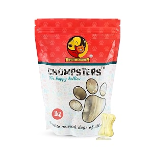 foodie puppies chompsters rawhide pressed bone calcium treat for dogs - 2 inch 1kg  suitable for puppy and small dogs  best healthy dog bones to clean teeth and freshen breath