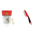 Foodie Puppies Chompsters Rawhide Pressed Bone Calcium Treat for Dogs - 3inch (6 Bones) &amp; Foodie Puppies Pet Flea Comb with Stainless Steel Fine Teeth (Flea Comb - Small)