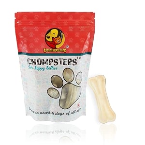 foodie puppies chompsters rawhide pressed calcium bone treat for dogs - 3inch 450gm  suitable for puppy and small to medium dogs  best healthy bones to clean teeth and freshen breath