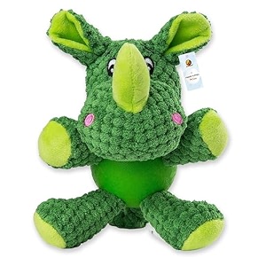 foodie puppies interactive dog squeaky plush toy blue hippo medium  cotton-stuffed crinkle paper rubber vest chew toy for teething cuddling playing amp training for small to medium dogs 14cm