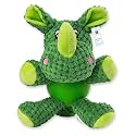 Foodie Puppies Interactive Dog Squeaky Plush Toy (Blue Hippo, Medium) | Cotton-Stuffed, Crinkle Paper, Rubber Vest Chew Toy for Teething, Cuddling, Playing &amp; Training for Small to Medium Dogs (14cm)