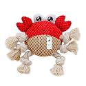 Foodie Puppies Dog Squeaky Plush Rope Toy - (Crustacean Plush Toy) | Non-Toxic, Stuffed, Teething, Chewing, Playful, Crinkle, Cuddly &amp; Intelligence Toys for Small Dogs and Puppies (Size: 14cm)