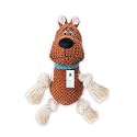 Foodie Puppies Dog Squeaky Plush Rope Toy - (Brown Scooby Plush Toy) | Crinkle, Non-Toxic, Stuffed, Teething, Chewing, Playing, & Tug-of-War | for Small Dogs and Puppies (Size: 22cm)