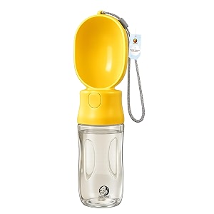 foodie puppies dog water bottle leak proof portable puppy water dispenser drinking feeder travel water cup - pet water bottle 500ml for outdoor walking hiking travel