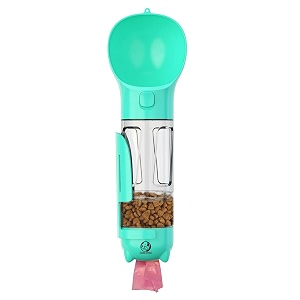 foodie puppies dog water bottle leak proof portable puppy water dispenser drinking feeder pet care cup for outdoor walking hiking travel 4in1 bottle - 300ml