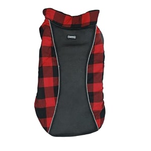 foodie puppies dog winter clothes reversible pet jacket - red amp black 10 inch printed warm fleece coat windproof water resistant padded cold weather comfortable coat adjustable with velcro tape