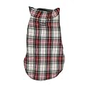 Foodie Puppies Dog Winter Clothes Reversible Pet Jacket - (Red & Black, 10 inch) Printed Warm Fleece Coat Windproof, Water Resistant Padded Cold Weather Comfortable Coat, Adjustable with Velcro Tape