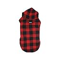 Foodie Puppies Dog Winter Clothes Reversible Pet Jacket - (Black, 28 inch) Printed Warm Fleece Coat Windproof, Water Resistant Padded Cold Weather Comfortable Wearing Coat, Adjustable with Velcro Tape