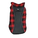 Foodie Puppies Dog Winter Clothes Reversible Pet Jacket - (Black, 30 inch) Printed Warm Fleece Coat Windproof, Water Resistant Padded Cold Weather Comfortable Wearing Coat, Adjustable with Velcro Tape