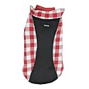 Foodie Puppies Dog Winter Clothes Reversible Pet Jacket - (Red &amp; Black, 10 inch) Printed Warm Fleece Coat Windproof, Water Resistant Padded Cold Weather Comfortable Coat, Adjustable with Velcro Tape