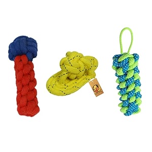 foodie puppies 3in1 dog chew cotton rope toys combo for dogs 2knot rope  corn stick  carrot rope  washable chew rope dog toys for playing teeth cleaning and training  for medium to large breeds