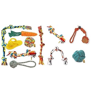 foodie puppies durable cotton rope chew toy 7 in 1 combo amp dog rope combo2knot  3knot  ball  2knotball