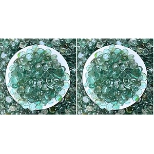 foodie puppies flat glass clear stone 5kg transparent for aquariums fireplace firepit glass for indoor and outdoor vase filler hydroponics plants home decor and diy craft pack of 2