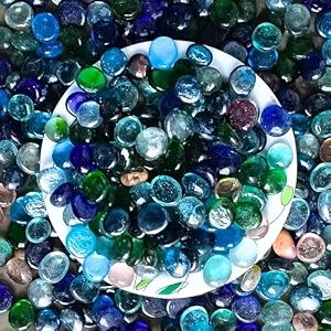 foodie puppies flat glass clear stone 5kg mixed-color for aquariums fireplace firepit glass for indoor and outdoor vase filler hydroponics plants home decor and diy craft pack of 3