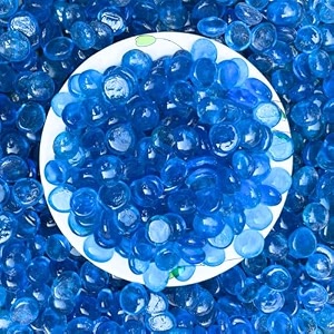foodie puppies flat glass clear stone 10kg sea blue 2cm - 25cm for aquariums fireplace firepit glass for indoor and outdoor vase filler hydroponics plants home decor and diy craft