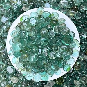 foodie puppies glass pebbles stones transparent 400gm 2cm - 25cm for decoration of garden plants pots fish aquarium table small crystal clear white flat decorative vase filler marbles