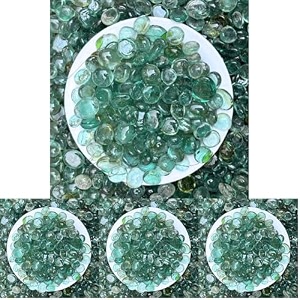 foodie puppies flat glass clear stone 5kg transparent for aquariums fireplace firepit glass for indoor and outdoor vase filler hydroponics plants home decor and diy craft pack of 4