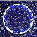 Foodie Puppies Glass Pebbles Stones (2Kg, Metallic Blue) (2cm - 2.5cm) for Decoration of Garden, Plants Pots, Fish Tank, Aquariums, Tables Small Crystal Clear Flat Decorative Vase Filler Marbles
