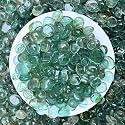 Foodie Puppies Glass Pebbles Stones (Transparent, 400gm) (2cm - 2.5cm) for Decoration of Garden Plants Pots Fish Aquarium Table Small Crystal Clear White Flat Decorative Vase Filler Marbles