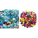 Foodie Puppies Flat Glass Clear Stone (2Kg, Mixed-Color) &amp; Foodie Puppies Colored Decorative Multicolor Stones - (3Kg, Small)