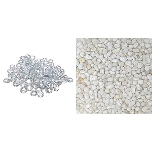 foodie puppies glass pebbles stones 900g transparent amp white small glossy stones polished 900g