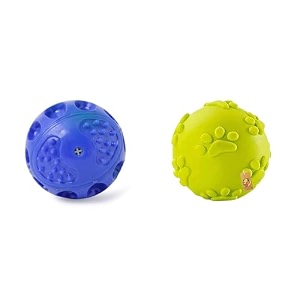 foodie puppies hard squeeze squeaky ball dog toy medium - natural latex rubber claw ball for dogs