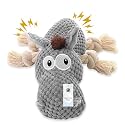 Foodie Puppies Interactive Dog Squeaky Plush Toy (Green Rhino) | Crinkle Paper, Cotton-Stuffed, Rubber Vest Chew Toy for Teething, Cuddling, Playing &amp; Training for Small to Medium Dogs