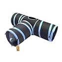 Foodie Puppies Interactive Foldable Hiding 3-Way Cats Tunnel with Hanging Ball (Blue, T-Shape Tunnel) | Maze Toy, Puzzle & Training Cave Suitable for Cat, Kitten, Rabbit, Guinea Pig & Puppies