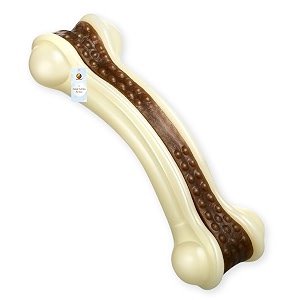 foodie puppies interactive non-toxic flat bone chew toy for small dogs amp puppies  durable chewing teething and training toy  reduce separation anxiety