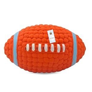 foodie puppies interactive non-toxic soft latex squeaky chew toy for puppies and small dogs teeth rugby - small  chewing floating training and bouncing  reduce separation anxiety