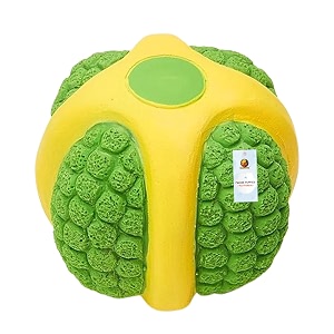 foodie puppies interactive non-toxic soft latex squeaky chew toy for puppies and small dogs green melon ball - small  chewing floating training and bouncing  reduce separation anxiety
