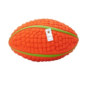 foodie puppies interactive latex squeaky chew toy for small to medium dogs corn rugby - large  durable non-toxic amp soft teething floating training amp bouncing pet toy
