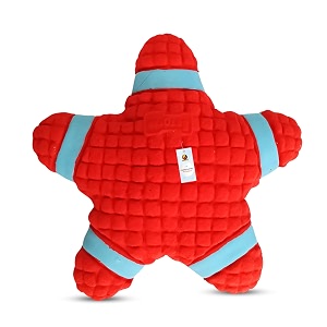 foodie puppies interactive non-toxic soft latex squeaky chew toy for dogs and puppies star fish - large  chewing floating training and bouncing  reduce separation anxiety