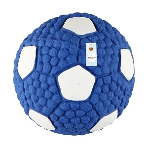 foodie puppies interactive non-toxic soft latex squeaky chew toy for small to medium dogs blue football - large  chewing floating training and bouncing  reduce separation anxiety