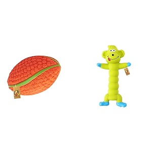 foodie puppies interactive non-toxic soft latex chew squeaky rugby ball large amp natural latex rubber squeaky green monkey dog toy