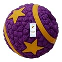 Foodie Puppies Interactive Non-Toxic Soft Latex Squeaky Chew Toy for Small to Medium Dogs (Purple Star Ball - Large) | Chewing, Floating, Training, and Bouncing | Reduce Separation Anxiety