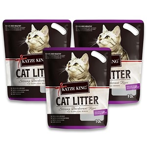foodie puppies katze king cat litter 10l7kg pack of 3  lavender fragrance cat litter clean non-dust clumping type exclusive scoopable with odour control