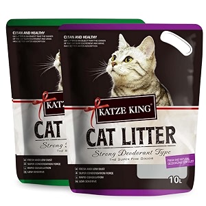 foodie puppies katze king exclusive highly absorbable scoopable cat litter combo - mix fragrance 7kg10l pack of 2 with strong odour control amp natural bentonite clay granules